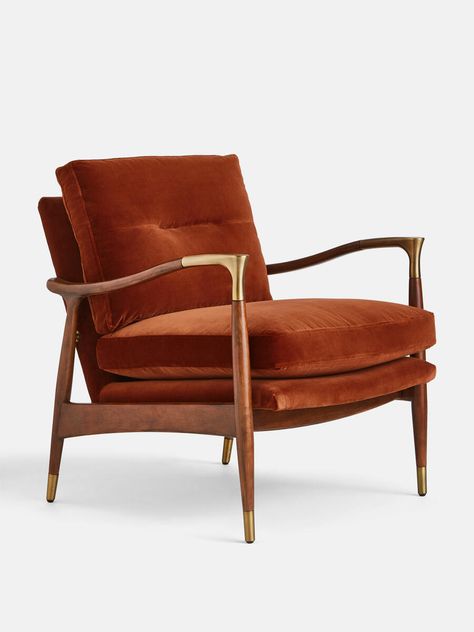 Furniture & Interiors | Bring The House Home | Soho Home Wooden Accent Chair, Wood Frame Arm Chair, Picture Molding, Soho Home, Interior Design Consultation, House Bedrooms, Linen Armchair, Soho House, Velvet Armchair