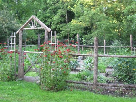 Deer Proof Garden Fence, Garden Enclosure, Cheap Garden Fencing, Rustic Garden Fence, Taman Diy, Shed Landscaping, Fenced Vegetable Garden, Diy Garden Fence, Deer Fence