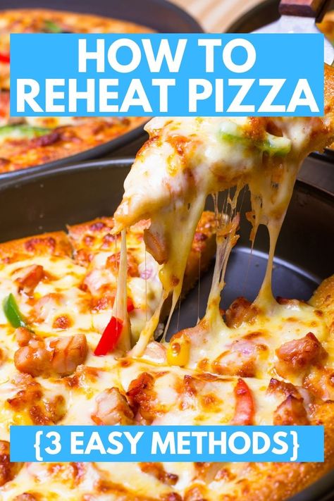 Don't settle for soggy or chewy reheated pizza! Discover the secret to perfectly warmed pizza with these 3 easy methods. From the oven to the skillet, we've got you covered for pizza reheating success! Reheating Pizza On The Stove, How To Reheat Pizza On Stove, How To Reheat Pizza In The Oven, Best Way To Reheat Pizza, Reheating Pizza, Reheat Pizza In Skillet, Reheat Pizza In Oven, How To Reheat Pizza, Frying Pan Pizza