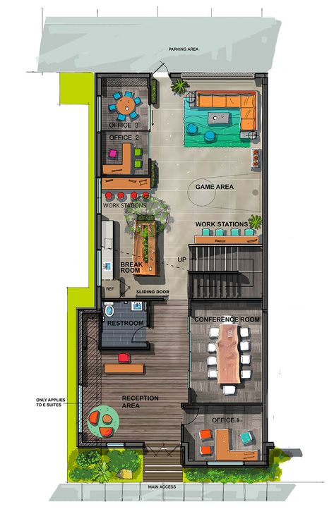 1000 Sq Ft Office Design, Small Office Floor Plan Layout, Office Interior Layout Floor Plans, Small Office Plan Layout, Office Plan Render, Sales Office Plan, Small Office Floor Plan, Modern Office Layout Plan, Small Office Floor Plan Commercial