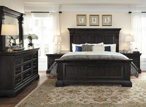 Show products in category Bedroom Sets Furniture Drawing, Black Bedroom Furniture, Traditional Bedroom Decor, King Bedroom Sets, Bedroom Sets Queen, Bedroom Panel, Black Bedroom, Queen Bedroom, King Bedroom