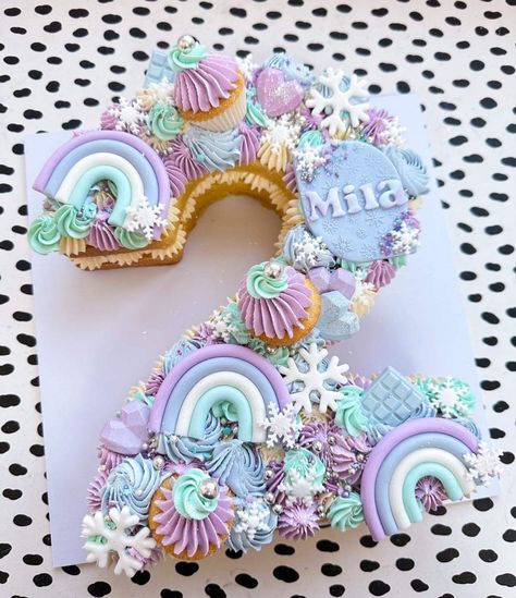 2 Cupcake Cake Number, Number Unicorn Cake, Number 5 Rainbow Cupcake Cake, Pastel Number Cake, Number Cake Mermaid Theme, Number 3 Cakes, Unicorn Number Cake, Unicorn Alphabet, Alphabet Cake