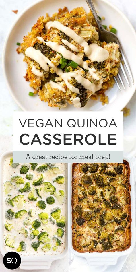 This vegan quinoa casserole is easy to make, great for meal prep and is a simple healthy dinner recipe. The recipe can also be customized with any veggie! There are a few things that I look for when it comes to cozy dinner ideas. It needs to be piping hot. It needs to be easy to make. And it needs to be something I can reheat for later. Vegan Quinoa Casserole | Vegan & Gluten-Free Lunch or Dinner Idea | Simply Quinoa Gluten Free Thanksgiving Side Dishes, Quinoa Casserole, Vegan Casserole, Healthy Quinoa, Healthy Dinner Recipe, Delicious Veggies, Casserole Easy, Thanksgiving Side Dish, Gluten Free Thanksgiving