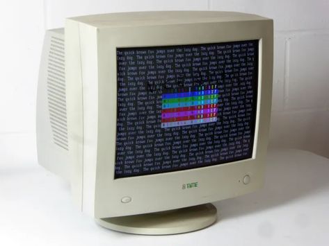 Practical 1999 beige CRT 17" computer monitor | Electro Props Hire 2000s Computer, Crt Computer, Crt Monitor, Lazy Dog, Computer Monitor, Computer, Quick Saves