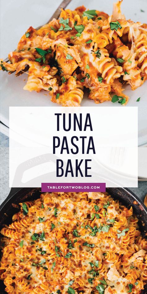 Incredibly easy tuna pasta bake that utilizes everything you already have in your pantry! Canned tuna is the star of this pasta bake! #tuna #pasta #pastabake #casserole #casserolebake #cannedtuna Easy Tuna Pasta, Easy Tuna Recipes, Tuna Bake, Tuna Pasta Bake, Canned Tuna Recipes, Tuna Casserole Recipes, Tuna Pasta, Canned Tuna, Tuna Recipes