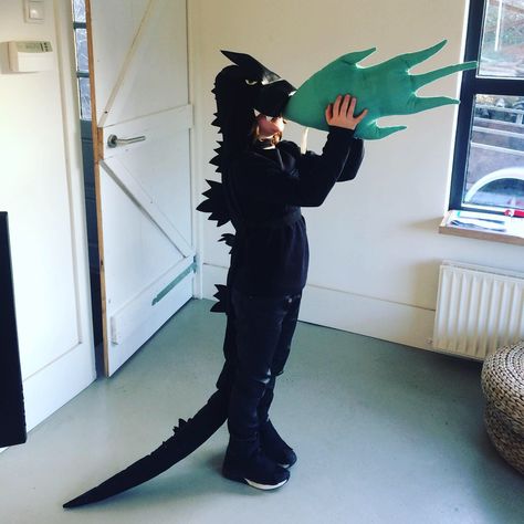 Diy Godzilla Costume For Kids, Godzilla Craft, Godzilla Halloween Costume, Spooky Walk, Bearded Dragon Costumes, Godzilla Costume, Godzilla Suit, Godzilla Birthday, Dino Costume