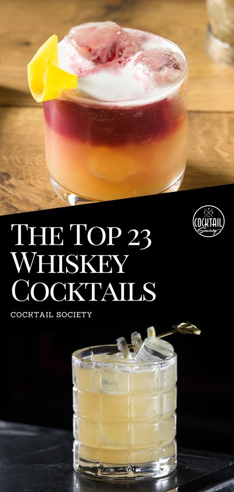 Good Whiskey Drinks, Best Whiskey Cocktails, Rye Whiskey Cocktail, Whiskey Cocktails Easy, Whisky Cocktail Recipes, Whiskey Drinks Recipes, Black Manhattan, New York Sour, Cocktails To Make At Home