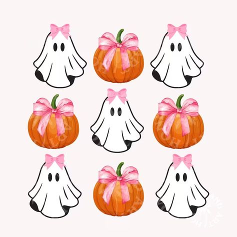 Widget Halloween, Pumpkin Inspo, Preppy Autumn, Halloween Coquette, Iphone Wallpaper Preppy, Halloween Wallpaper Iphone Backgrounds, Pumpkin Wallpaper, Halloween Wallpaper Cute, Pink Ghost