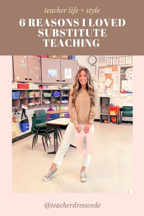 teacher dress code explaining the benefits of substitute teaching. Fun Substitute Teacher Games, Permanent Substitute Teacher, How To Substitute Teach, Casual Substitute Outfits, Substitute Teacher Clothes, Substitute Teacher Business Cards Ideas, Substitute Teacher Middle School, How To Be A Substitute Teacher, Classroom Management For Substitute Teachers