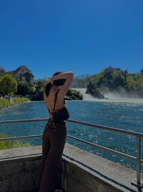 #rheinfall #rhinefall #switzerland #waterfall #schaffhausen #style #outfit #aesthetic Switzerland Aesthetic Outfits, Style Outfit Aesthetic, Europe 2023, Europe Trip, Lucerne, Outfit Aesthetic, Zurich, Day Trip, Europe Travel