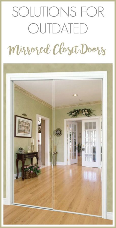 If you've got outdated mirrored closet doors, check out these 3 inexpensive options for updating them Closet Door Alternative Mirrored, Redo Mirrored Sliding Closet Doors, Bedroom Closet Doors Sliding Mirrors, Covering Glass Closet Doors, Closet Designs Slide Door, Mirror Covering Door, Mirror Closet Door Cover Up, Redo Sliding Mirror Closet Doors, Cover Closet Mirror Doors