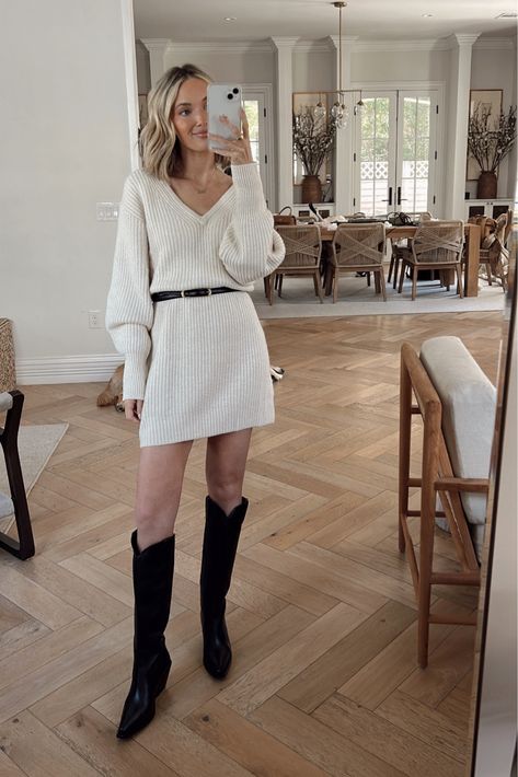 Rib-knit Dress - Natural white - … curated on LTK White Knit Dress Outfit, Knitted Dress Outfit, White Knit Dress, White Sweater Dress, White Long Sleeve Dress, Ribbed Knit Dress, Beige Dresses, Dress With Belt, Outfits Ideas