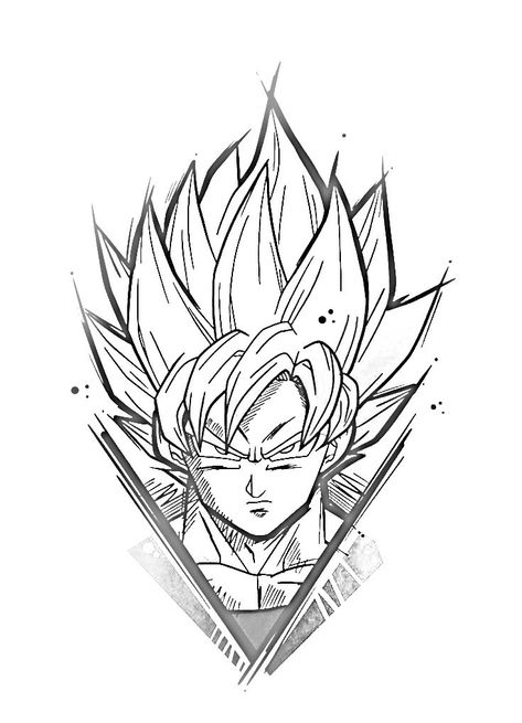 Super Saiyan 2 Gohan Tattoo, Dragonball Z Tattoo Design, Anime Tattoos Dragon Ball, Goku Tattoo Stencil, Super Saiyan Tattoo, Goku Stencil, Goku And Vegeta Tattoo, Dragonball Tattoo Ideas, Goku Outline