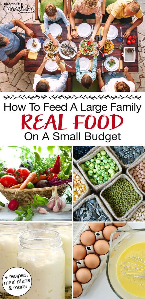 Large Family Dinner Ideas, Feeding Large Family, Family Meal Planning Healthy, Whole Foods Meal Plan, Real Food Meal Plan, Recipes Budget, Real Food Dinner, Low Budget Meals, Family Meal Prep