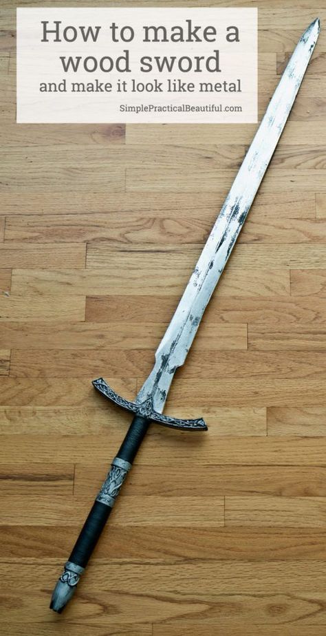 How to make a wood sword and make the wood look like metal | costume sword | halloween costume | cosplay | DIY How-to tutorial on weapon carving Metal Costume, Armadura Cosplay, Cosplay Armor, Prop Making, Cosplay Tutorial, 다크 판타지, Cosplay Diy, Cosplay Tips, Cosplay Props