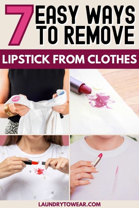 Red lipstick on white clothes? Learn these effective techniques to remove red lipstick stains without damaging your clothes. How To Get Lipstick Out Of Fabric, Remove Lipstick From Fabric, How To Get Lipstick Out Of Clothes, Remove Lipstick From Clothes, Removing Lipstick Stains, Long Stay Lipstick, Lipstick Remover, Melted Lipstick, Scented Laundry Detergent