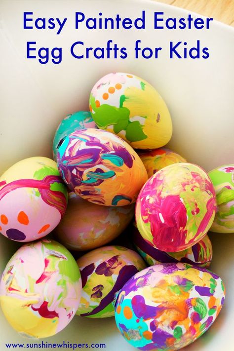 YOUR KIDS WILL LOVE THIS SUPER EASY EASTER EGG PAINTING CRAFT FOR KIDS!  Plus, seriously... aren't these eggs gorgeous?!!! Painting Crafts For Kids, Simple Easter Eggs, Easter Eggs Kids, Easter Egg Coloring Pages, Easter Egg Fillers, Amazing Crafts, Easter Egg Dye, Easy Easter Crafts, Easter Egg Crafts