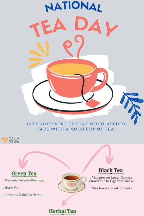 National Tea Day, Benefits Of Tea, Hot Cup Of Tea, Tea Day, Tea Benefits, Tea Break, What Is Your Favorite, Sore Throat, Hot Tea