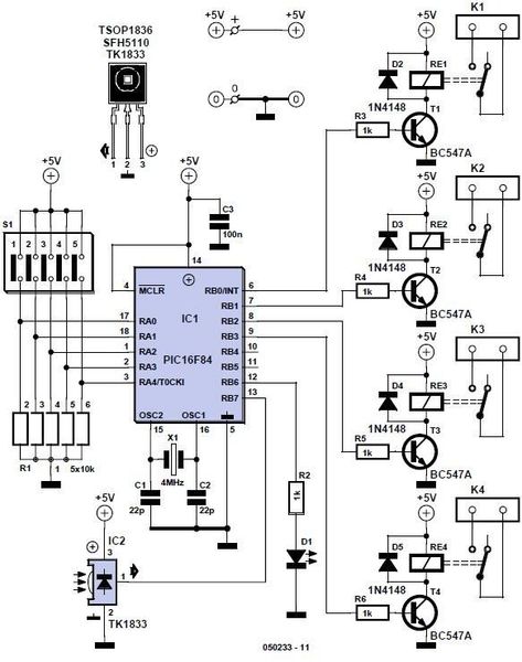 Electronic Circuit Design, Electrical Circuit Diagram, Hobby Electronics, Electronics Basics, Electronic Schematics, Remote Control Light, Electronic Circuit Projects, Electronic Circuit, Electronics Components