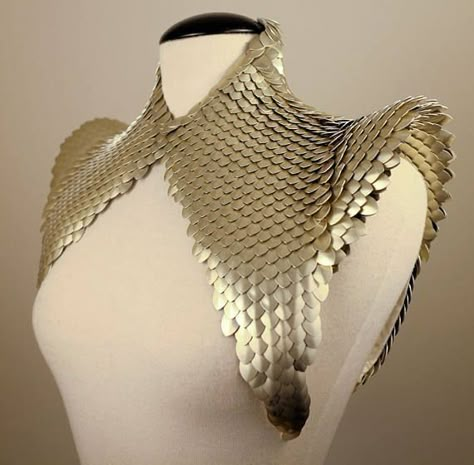 Neck Corset, Shoulder Armor, Inked Magazine, Fantasy Costumes, Fantasy Dress, Chain Mail, Fantasy Clothing, Fantasy Fashion, Mode Inspiration