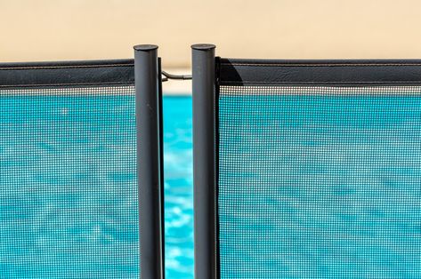 16 Pool Fence Ideas That Will Upgrade Your Yard Swimming Pool Fence Ideas, Pool Fence Ideas, Swimming Pool Fence, Mesh Pool Fence, Fence Around Pool, Metal Pool, Glass Pool Fencing, Stray Animals, Swimming Pool Maintenance