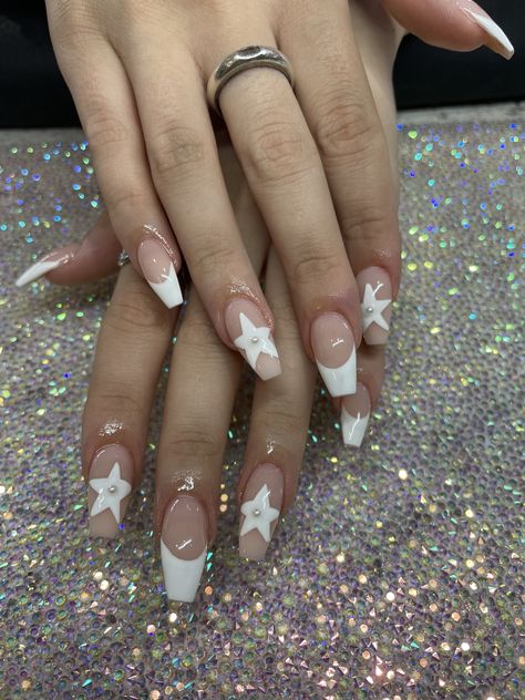 Street Wear Nails, Pink French Nails, Work Nails, Pretty Gel Nails, Really Cute Nails, Nail Idea, Kawaii Nails, Short Acrylic Nails Designs, Star Nails