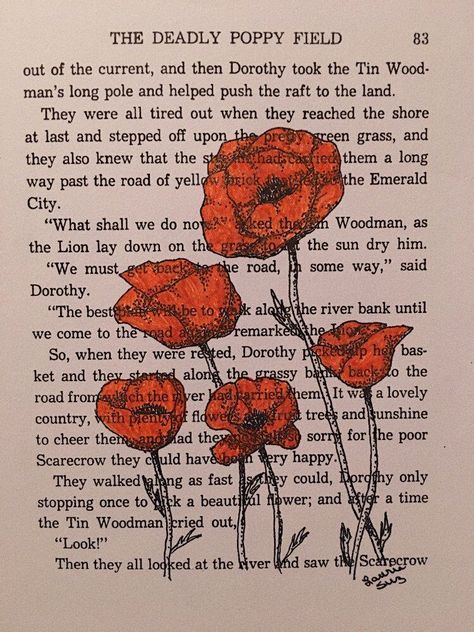 Anna + Core + Aesthetic, Wizard Of Oz Book, The Ancient Magus Bride, Book Page Art, Orange Poppy, Gold Luxury, Poppy Print, Orange Aesthetic, Poppy Field