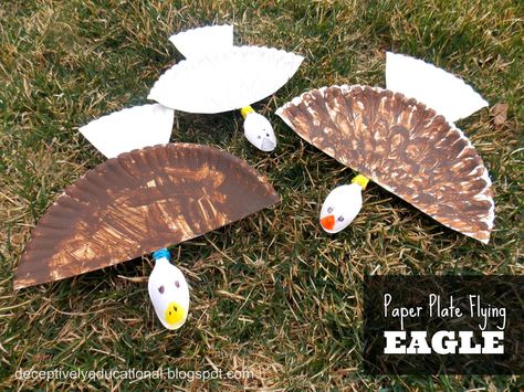 Relentlessly Fun, Deceptively Educational: Paper Plate Flying Eagle America Crafts, Nature Curriculum, Bird Activities, Everest Vbs, Eagle Craft, Animal Adventures, Eagle Project, Alphabet Activity, Fly Paper