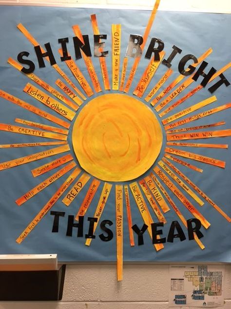 Star Work Bulletin Board, Time To Shine Theme, Sun Theme Decorations, Shine Theme Classroom, Sunshine Board Ideas, Sunshine School Theme, We Shine Brighter Together Bulletin Board, Sun Theme Classroom Decor, Sunrise Bulletin Board