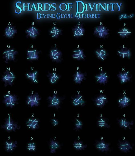 So I've always wanted to make a glyph-alphabet of my own. Sadly I'm not proficient enough to make this into a font (yet) but I'm excited to have finished the glyphs! I hope you enjoy! Fantasy Glyphs, Magic Glyphs, Magical Language Alphabet, Fae Alphabet, Font Glyphs, Fonts With Glyphs, Fairy Alphabet Code, Galactic Alphabet, Glyph Font