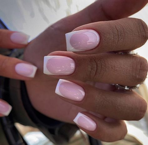 Nail Jelly, Square Nail Tips, Blush Pink Nails, Square French, Makeup Nails Designs, French Manicure Nails, One Color Nails, French Tip Acrylic Nails, Work Nails