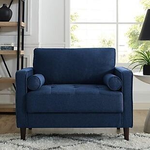 Brad's Deals is here to give you the upper hand. We are a curated shopping guide for great deals, not a store trying to sell you something. Blue Loveseat, Mid Century Loveseat, Blue Couch, Live Room, Tufted Loveseat, Tufted Seat Cushion, Blue Couches, Condo Ideas, Modern Loveseat