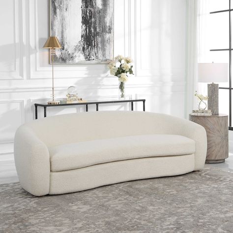 Capra Sofa | Uttermost Bed Office Combo, White Slipcover Couch, White Slipcover, Slipcover Couch, Sofa Drawing, Painted Fox Home, Uttermost Furniture, Painted Fox, Art Deco Sofa