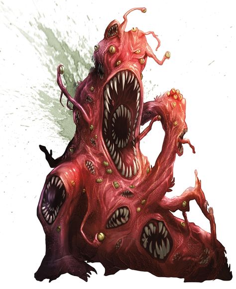 Monsters for Dungeons & Dragons (D&D) Fifth Edition (5e) - D&D Beyond Gibbering Mouther, D D Monsters, Dnd Monsters, Cosmic Horror, Fantasy Images, Fantasy Monster, Monster Design, Monster Art, Cthulhu