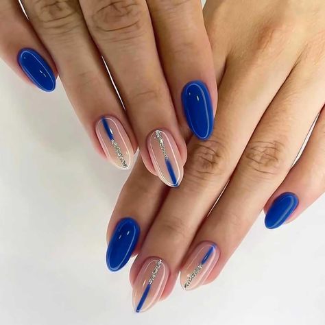 PRICES MAY VARY. 【Service Guarantee】If you have any questions about this blue medium press on nails, please feel free to contact us by Email. In case of transportation damage or quality problems, REPLACEMENT guarantee is provided. 【Eco-Friendly】Our almond fake nails are made of environmentally friendly ABS resin material, which is non-toxic, tasteless and environmentally friendly. 【Package Contents】24 PCS Press on Nails & A Nail File & Jelly Glue Stickers.(Durability of jelly glue is NOT as good Nagel Tips, Nail Type, Coffin Shape Nails, Almond Nail, Girls Nails, Stick On Nails, Nail Art Hacks, False Nail, Nail Art Tools