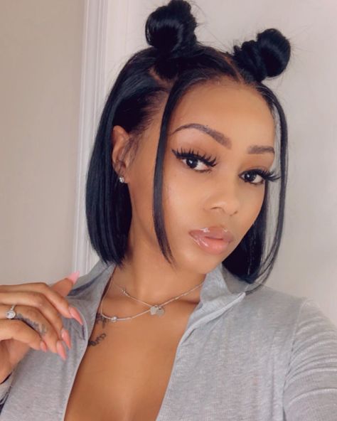 Ninja Bun, Bun Style, Straight Lace Front Wig, Frontal Wig Hairstyles, Black Bob, Hair Silky, Indian Remy Hair, Frontal Hairstyles, Straight Lace Front Wigs