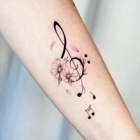 Small Music Tattoos, Dna Tattoo, Music Notes Tattoo, Music Tattoo Designs, Theme Tattoo, Note Tattoo, Tasteful Tattoos, Tatuaje A Color, Gaming Tattoo