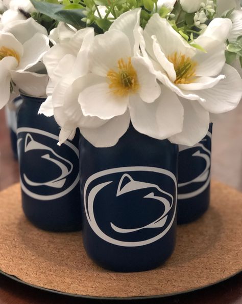 Penn State Centerpieces, Penn State Decorations, Penn State Birthday Party, Penn State Party Ideas, Penn State Grad Party, Penn State Graduation Party Ideas, Penn State Wedding Ideas, Penn State Graduation Party, Penn State Party