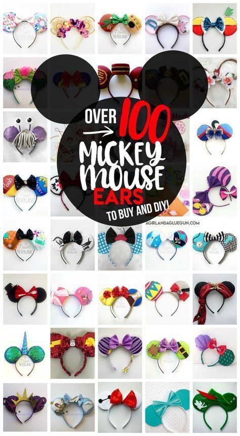 over 100 totally unique and cute Mickey Mouse ears idea to diy and buy!!! Perfect for your trip to Disneyland or Disneyland! #disney #mickeymouseears #mickeymouse #NCIS Γενέθλια Mickey Mouse, Deco Disney, Diy Disney Ears, Diy Mickey Ears, Disney Mouse Ears, Cute Mickey Mouse, Disney Mickey Ears, Wine Bottle Diy Crafts, Disney Mouse