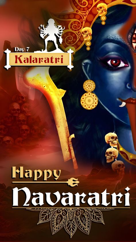 Maa Kalaratri, Navratri Devi Images, Hd Photos Free Download, Happy Ram Navami, Navratri Images, Infographic Marketing, Days Of The Year, Day 7, God Illustrations