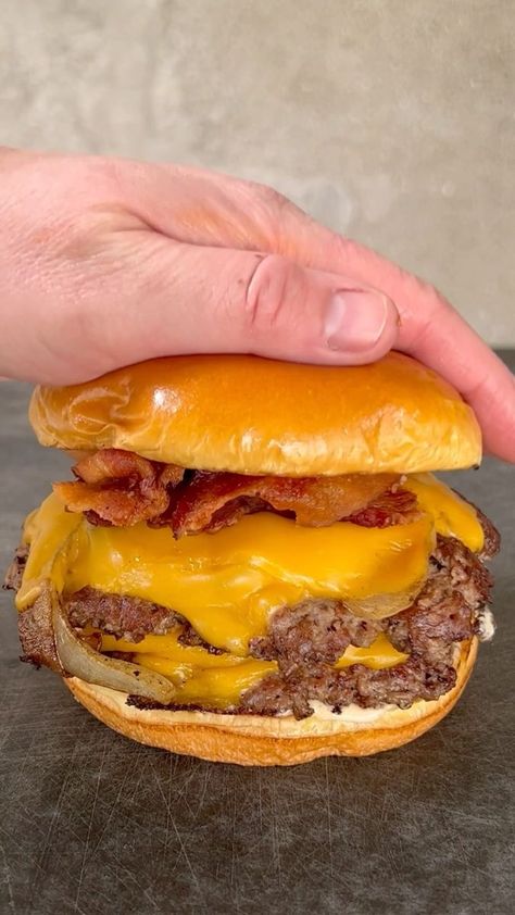 Double Bacon Smash Burgers | Double Bacon Smash Burgers | By Grillnation Double Bacon Cheeseburger, Street Food Business, Smash Burgers, Bacon Cheeseburger, Smash Burger, Food Business, Delicious Food, Cheeseburger, Street Food