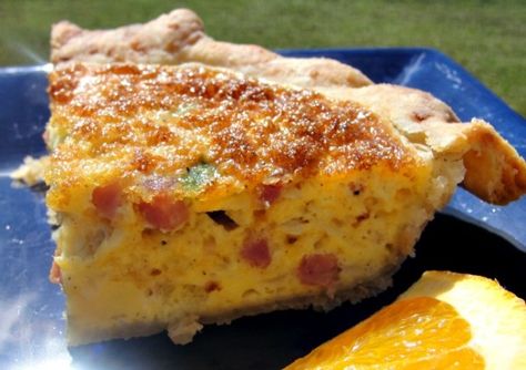 Canadian Bacon & Onion Quiche Bacon Onion Quiche, Onion Quiche, Bacon Quiche, Freezer Friendly Meals, Canadian Bacon, Quiche Recipe, Pastry Shells, Quiche Recipes, Interesting Food