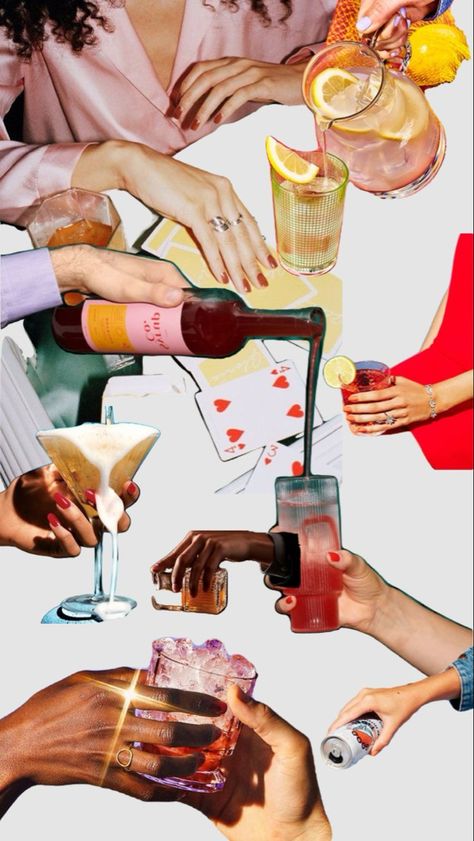 People Playing Cards Aesthetic, Food Collage Aesthetic, Wine Collage, Cocktail Photography, Logo Presentation, Poster Invitation, Connect With People, Graphic Poster, Creative Inspiration