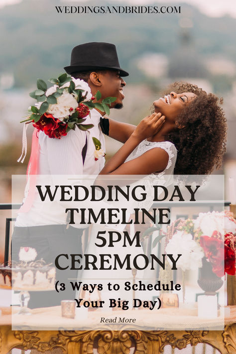 Planning an evening wedding? Look no further! Our 5pm ceremony timeline offers 3 awesome options for your big day. Wedding Timeline For 5pm Ceremony, 5pm Ceremony Timeline, Wedding Day Timeline 5pm Ceremony With First Look, Wedding Day Timeline 5pm Ceremony No First Look, Wedding Day Timeline 5 Pm Ceremony, 5 Pm Wedding Timeline, Afternoon Wedding Ideas, Evening Wedding Timeline, Ceremony Timeline Wedding