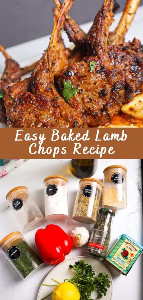 Easy Baked Lamb Chops Recipe - Cheff Recipes Four Quarter Lamb Chops Recipes, The Best Lamb Chop Recipe, Rack Lamb Chop Recipes Baked In Oven, Bone In Lamb Chops, Cooking Lamb Chops In The Oven, Lamp Shoulder Chops Recipes, Lamb Rib Chops Recipes Oven, How To Prepare Lamb Chops, Oven Baked Lamb Chops Recipes