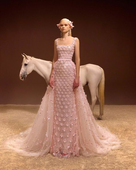 Georges Hobeika, Pink Gowns, Gala Dresses, 3d Flowers, Couture Gowns, Glam Dresses, Fall 2023, Party Gowns, Beautiful Gowns