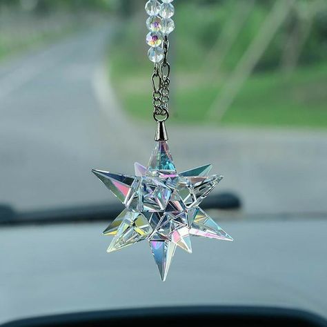 Bling Car Accessories, Girly Car Accessories, Crystal Garden, Car Accessories For Girls, Girly Car, Crystal Snowflakes, Rainbow Maker, Car Ideas, Crystal Prisms