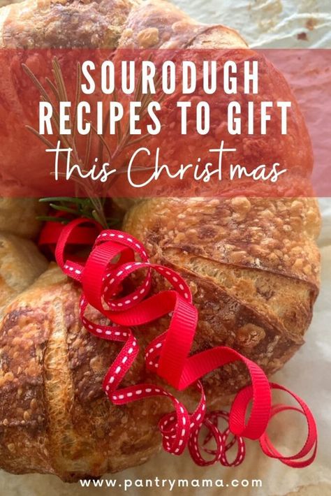 Sourdough For Christmas, Sourdough Food Gifts, Mini Sourdough Loaves Christmas, Sourdough Starter Christmas Gift, Homemade Bread Gifts For Christmas, Sourdough Bread Appetizer Snacks, Gifting Sourdough Bread Packaging, Sourdough Bread Gift Ideas, Gingerbread Sourdough Bread