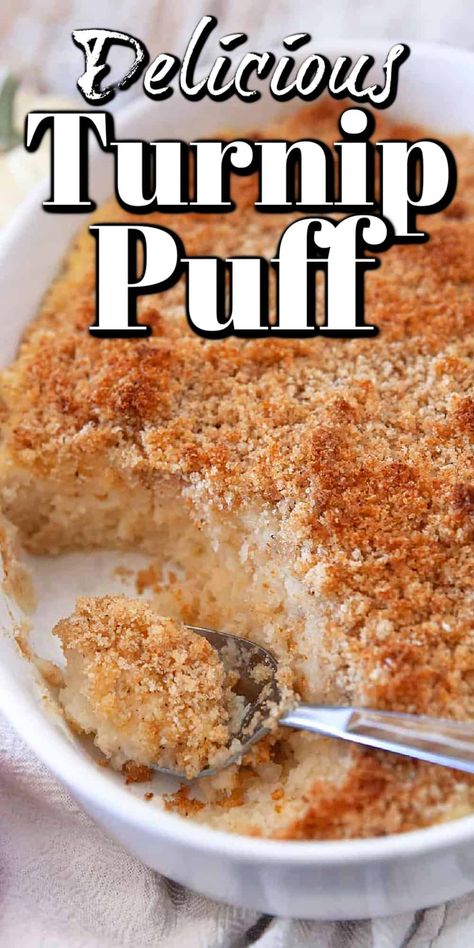 Turnip Puff, Turnip Recipes, Puff Recipe, Vegetable Dish, Root Vegetable, Turnips, Delicious Vegetables, Best Side Dishes, Thanksgiving Table