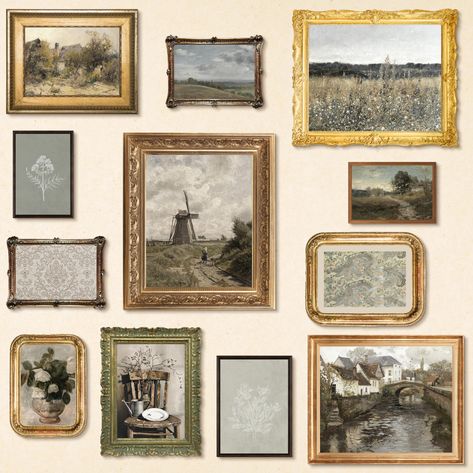 PRICES MAY VARY. Charming Farmhouse Style: Elevate your space with our modern farmhouse wall decor, blending rustic farmhouse decor with vintage french decor and landscape painting. Each piece features vintage farmhouse decor elements like farmhouse painting and vintage prints, perfect for any room. Versatile Set Includes: This collection includes 3 large 8x10", 4 medium 5x7", and 5 small 4x6" pieces, offering a rich mix of farmhouse art, rustic farmhouse wall decor, and vintage wall decor, idea Vintage Wall Art Prints, Farmhouse Pictures, Picture Gallery Wall, Antique Wall Decor, Vintage French Country, Antique Pictures, Inspire Me Home Decor, Gallery Wall Prints, Unframed Wall Art